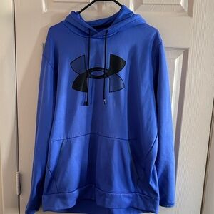 Under Armour Men's Blue Hoodie with Black Logo